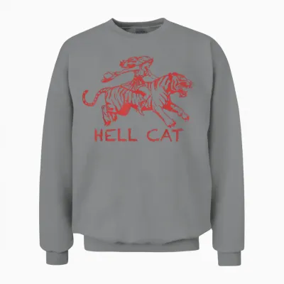 Lustiges Retro-Motiv Im Cowgirl-Western-Stil Mit Tiger-Motiv Unisex Sweatshirt - Sport Grey