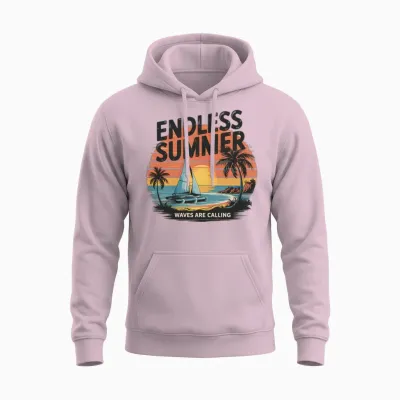 Waves Are Calling 4 Unisex Hoodie - Light Pink