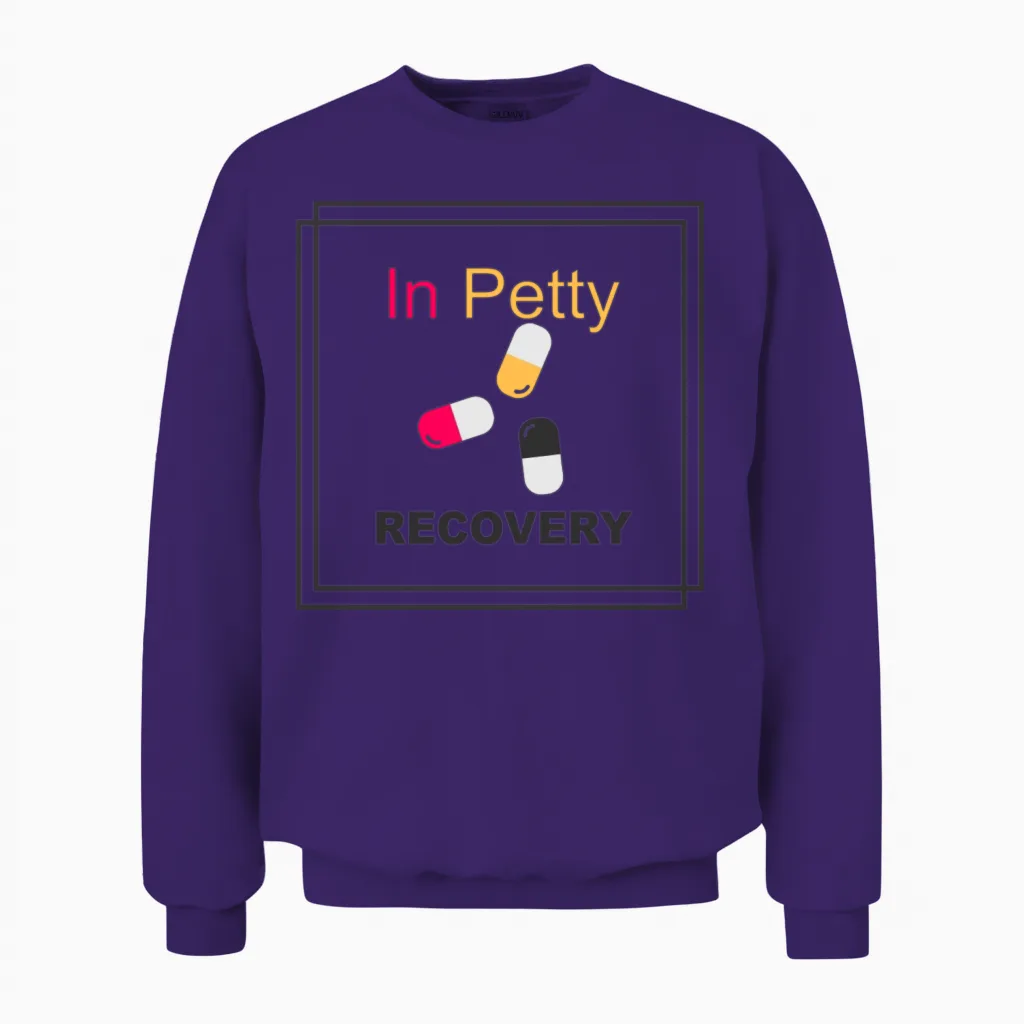 In Petty Recovery Unisex Sweatshirt in Purple