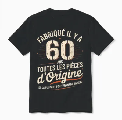 Humour 60 Years Birthday Gift Original 60 Years Man Unisex T-Shirt - Black