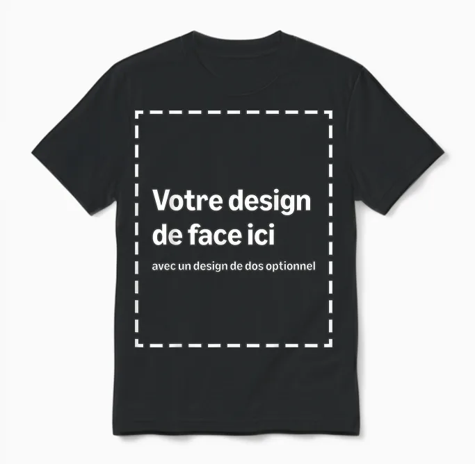 T-Shirt Customise Avec Votre Image Double-Sided Unisex T-Shirt in Black
