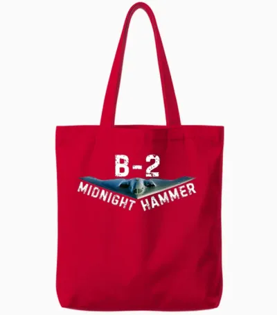 Midnight Hammer B-2 Plane | Donald Trump Tote Bags - Red
