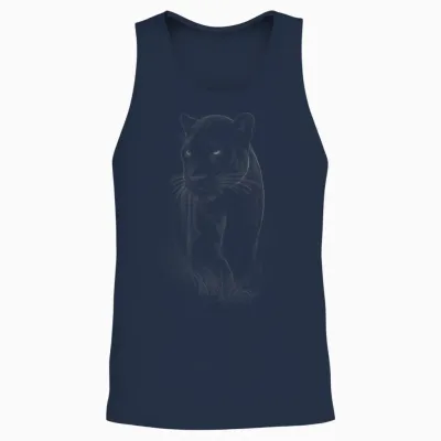 Kinder Panther Wild Black Cat Portrait Africa Animal Unisex Tank Top - Navy