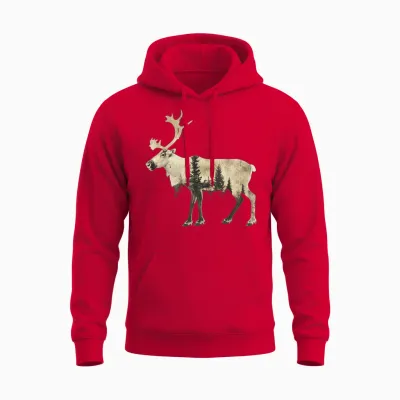 Tundra, Boreal Forests Caribou Unisex Hoodie - Red
