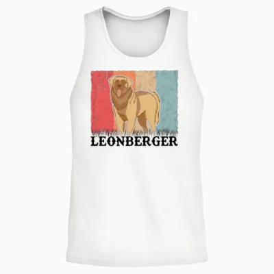 Leonberger Retro Unisex Tank Top - White
