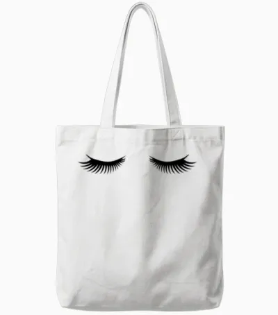 Eyelashes Mascara Funny Tote Bags - White