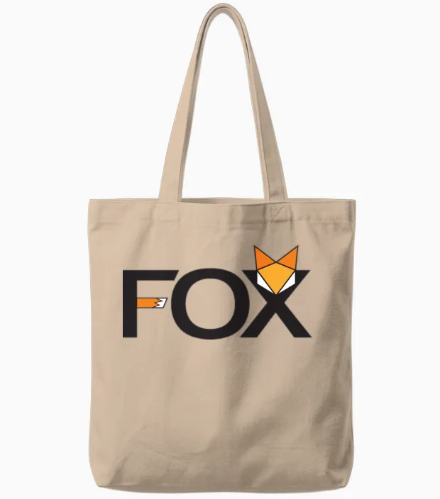 Fox Writing - Art Wildlife Gift Tote Bags in Natural