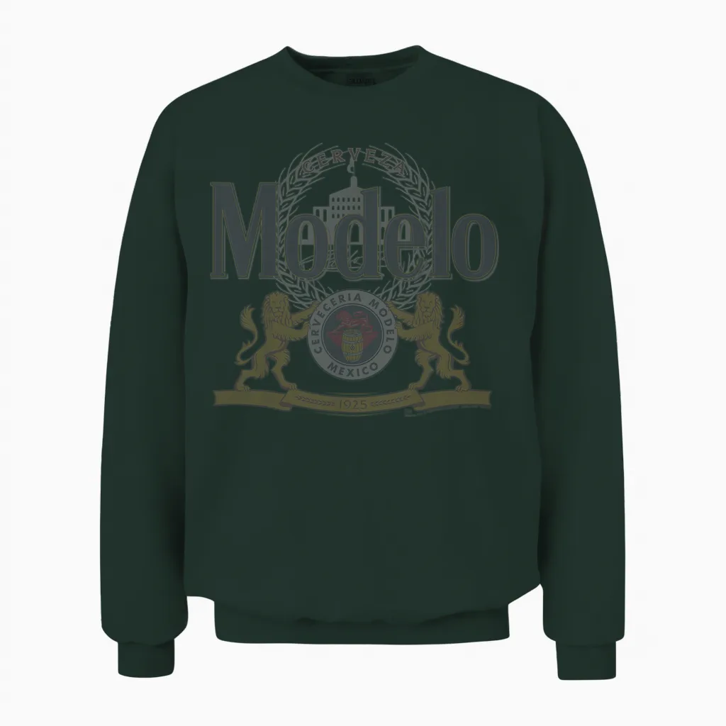 Officially Licensed Modelo Classic Casual Unisex Sweatshirt in Forest