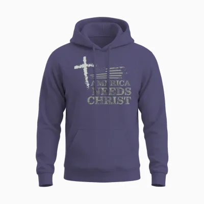 America Needs Christ Unisex Hoodie - Heather Sport Dark Navy