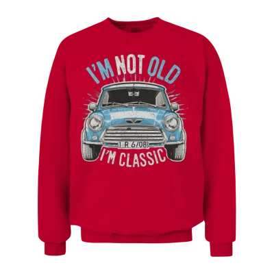 I'm Not Old I'm Classic Cars Retro Vintage Look Unisex Sweatshirt - Red