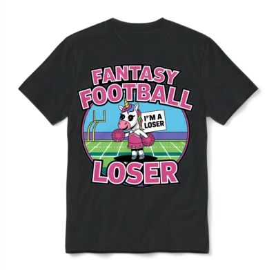 Fantasy Football Loser Unicorn Unisex T-Shirt - Black