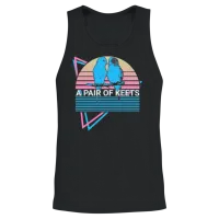 Budgie Parakeet Retro Unisex Tank Top - Black – 2