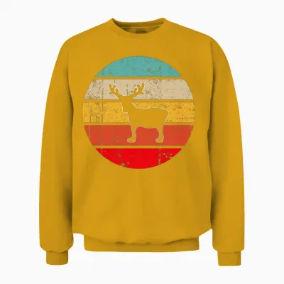 Moose Retro Unisex Sweatshirt - Gold