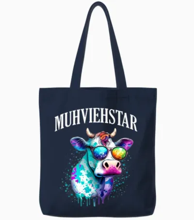 Muhviehstar Kuh Design – Lustig Für Bauern & Fans Tote Bags - Navy