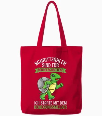 Schrittzähler Sind Für Fortgeschrittene Schildkröte Joggen Tote Bags - Red