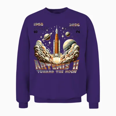 Artemis Ii Mondmission 2026 - Apollo 8 Legacy Vergleich Unisex Sweatshirt - Purple