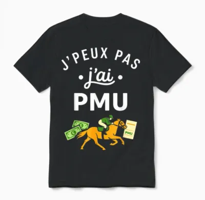 Citation Jeux Humour J'peux Pas J'ai Pmu Unisex T-Shirt - Black