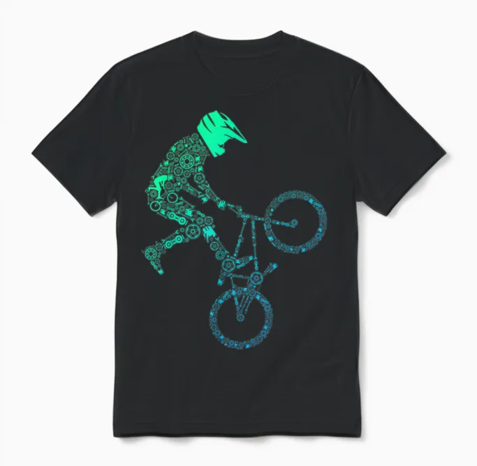 Boys Bmx Bike Shirts | Bike Rider Gear Bmx T-Shirt, Black Unisex T-Shirt in Black