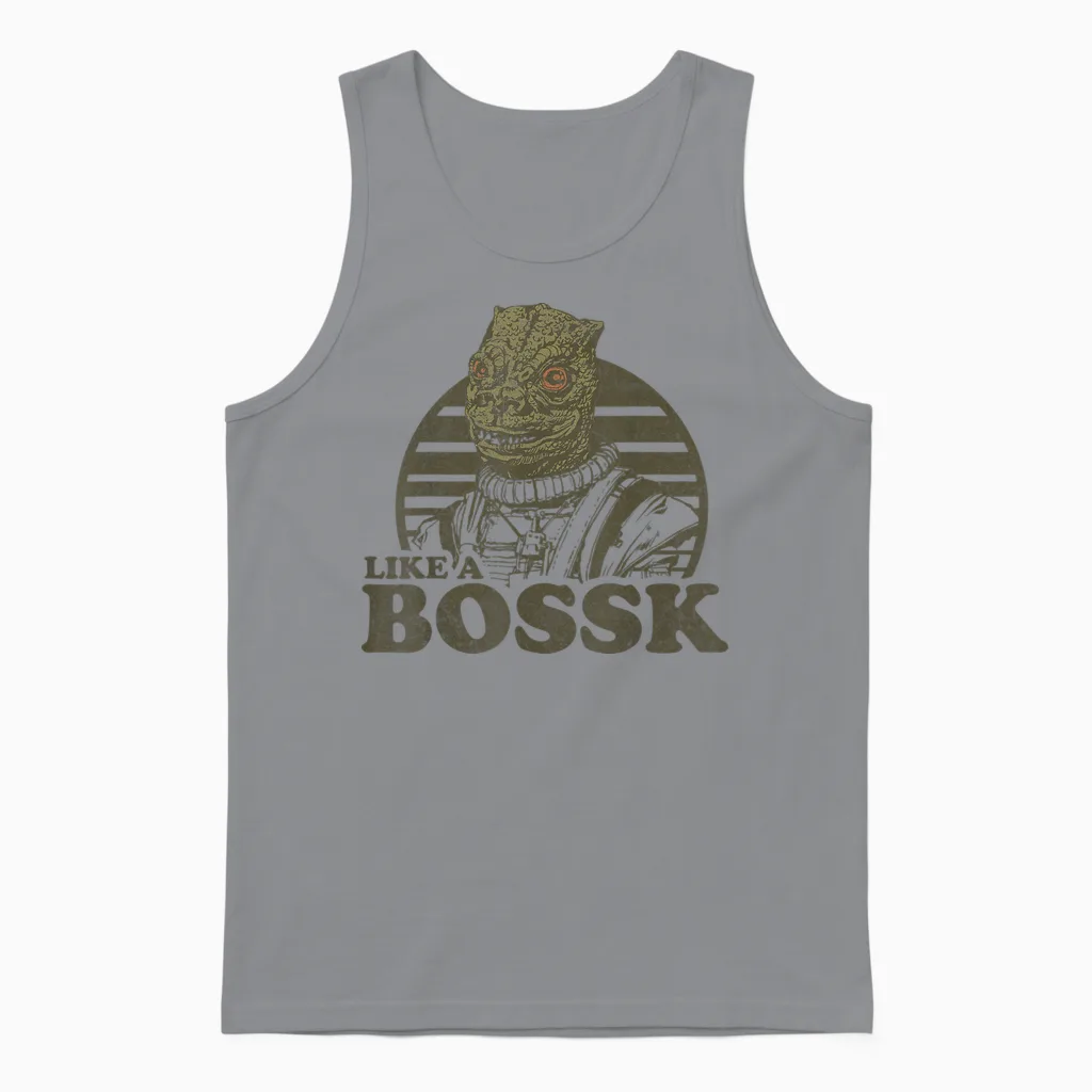 Portrait Rayé Star Wars Like a Bossk Unisex Tank Top in Sport Grey