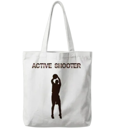 Active Shooter Basketball Tote Bags - White