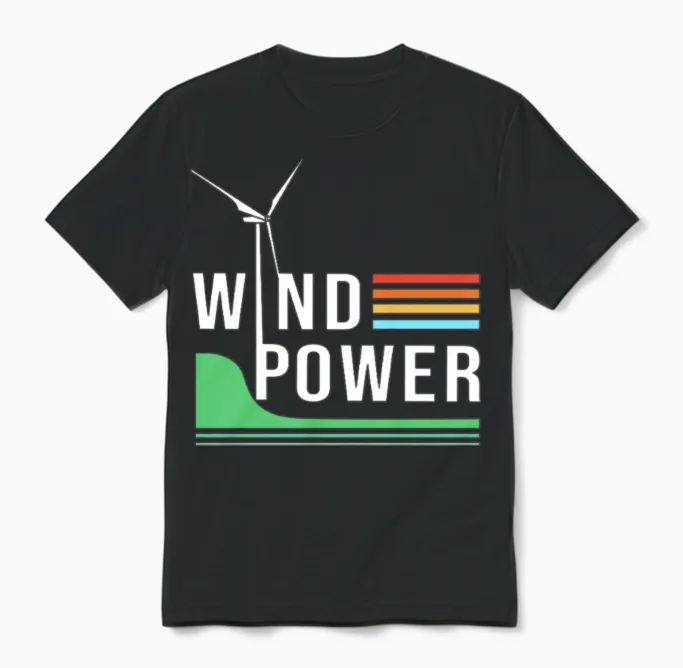 Wind Energy Environment Wind Power Unisex T-Shirt in Black