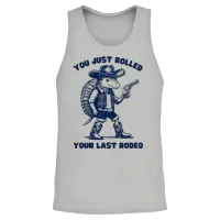 Funny Armadillo Cowboy Design Unisex Tank Top - Ash – 2