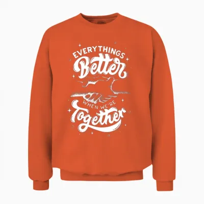 Couples | Teamwork Unisex Sweatshirt - Orange
