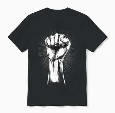 Fist Up Resistance Symbol Unity Unisex T-Shirt - Black