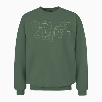 Bratz Pink Classic Logo Unisex Sweatshirt - Military Green