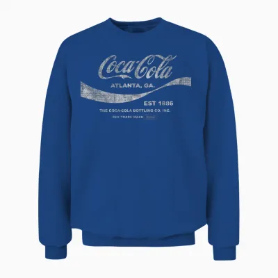 Coca-Cola T-Shirt Schwarz Unisex Klein Klassisch Kurzarm Sommer Unisex Sweatshirt - Royal