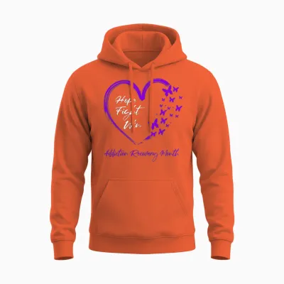 National Recovery Month Awareness Support Unisex Hoodie - Orange