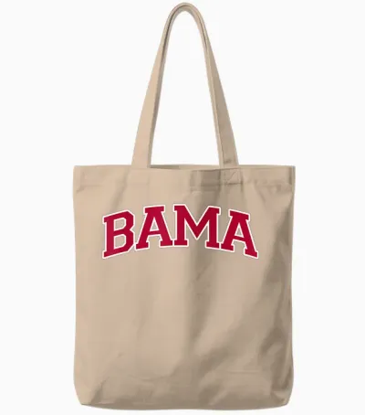 Bama - Alabama Gifts Al State Graphic Tote Bags - Natural