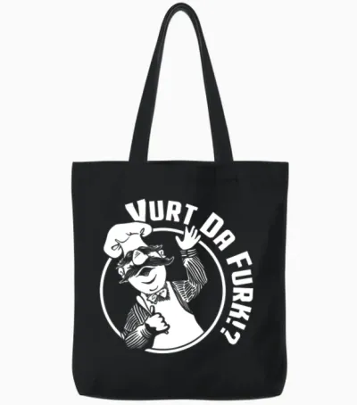Vurt Da Furk? Swedish Chef Vert Der Ferk Tote Bags - Black