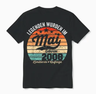 18. Geburtstag Geschenk Mann Legenden Sind Im Mai 2008 Unisex T-Shirt - Black