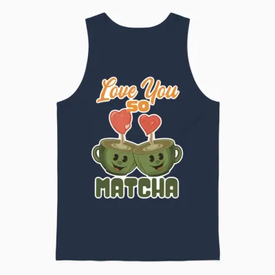 Love You So Matcha Unisex Tank Top - Navy