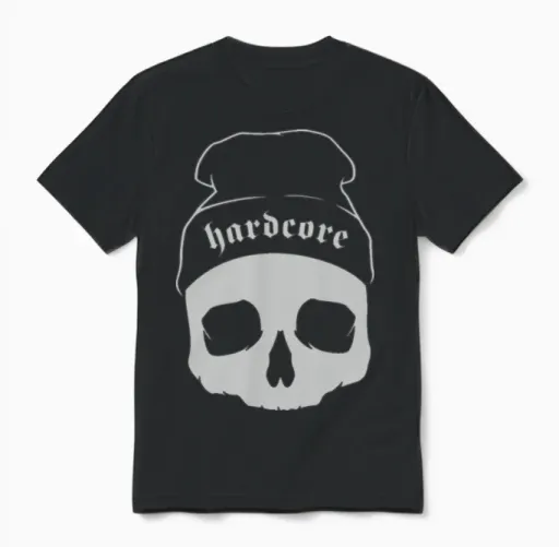 Hardcore Skull Funny - Halloween Unisex T-Shirt in Black