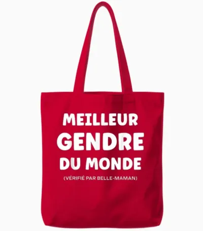 Family Super Son-In-Law Humor Beautiful Mom Best Son-In-Law Tote Bags - Red