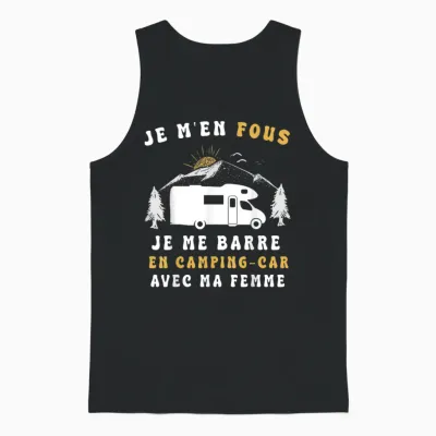 Camping Car Humour Je Me Barre En Camping-T-Shirt, Black, S Unisex Tank Top - Black