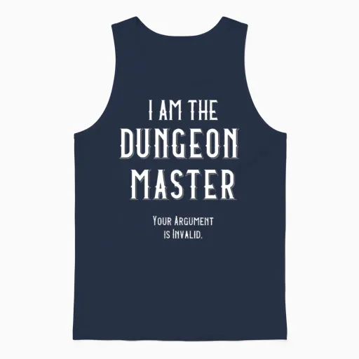 I Am the Dungeon Master Unisex Tank Top in Navy