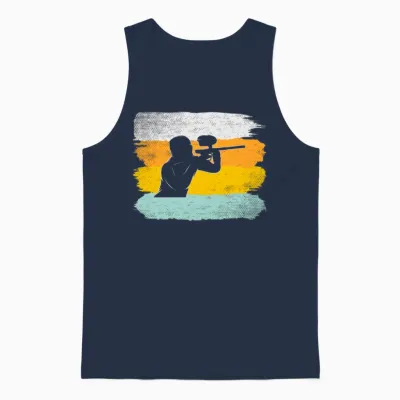 Paintball Retro Unisex Tank Top - Navy