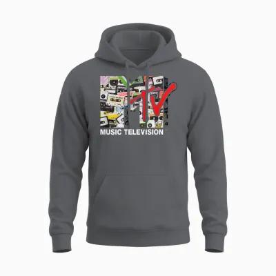 Logo 80s Vintage Cassette Tapes Remix Unisex Hoodie - Charcoal