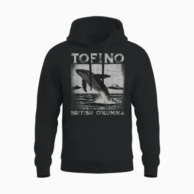 Tofino Colombie-Britannique Baleine Grise île De Vancouver Canada Unisex Hoodie - Black