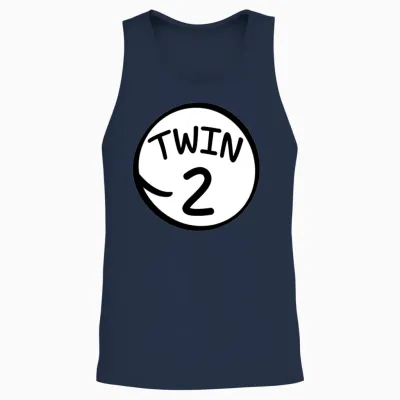 Twin 2 Funny Saying Unisex Tank Top - Navy