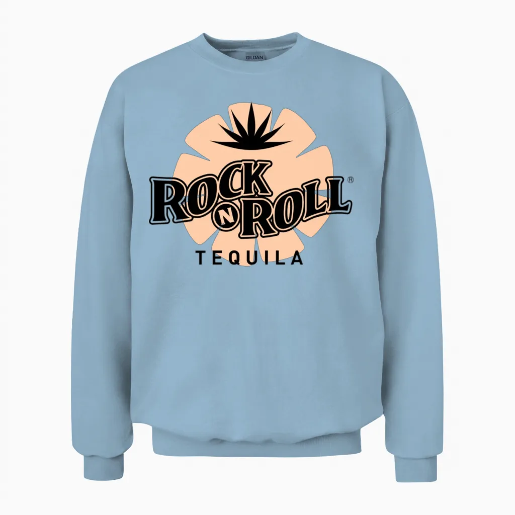Rock N Roll Tequila Seventh Collection Unisex Sweatshirt in Light Blue