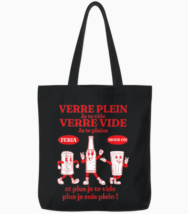 Feria Ambiance FĂȘte Bayonne Dax Basque Humour Aperitif Alcohol Tote Bags in Black