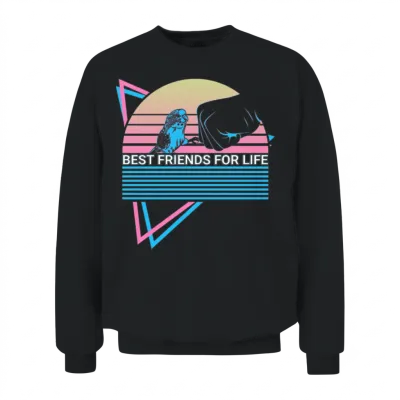 Budgie Parakeet Retro Unisex Sweatshirt - Black