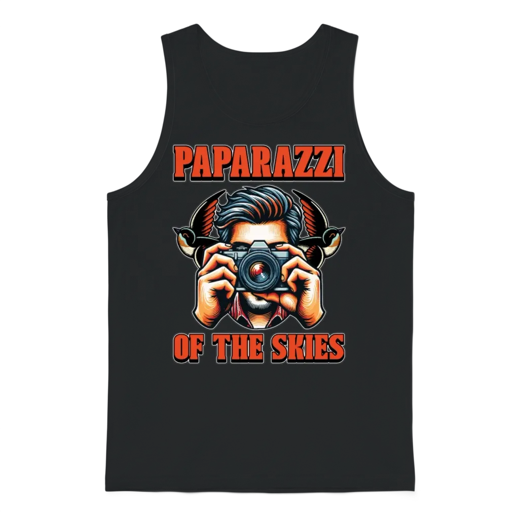 Bird Photography Paparazzi of the Nature Lover Unisex Tank Top - Black
