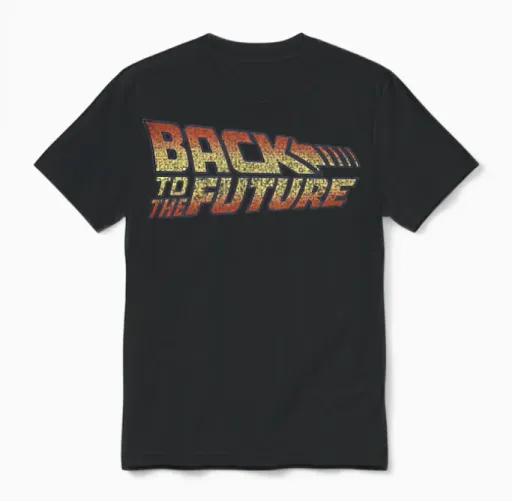 Back to the Future: Faded Delorean Burnout T-Shirt, Black, S Unisex T-Shirt - Black
