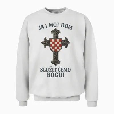Christliches Kroatisches Kreuz | Hrvatska | Kroatien Unisex Sweatshirt - White