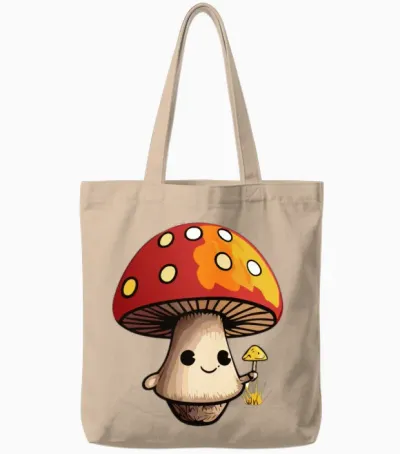 Funny Mushroom Tote Bags - Natural